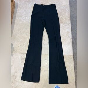 Zara Black Boot Cut Split Hem Pants